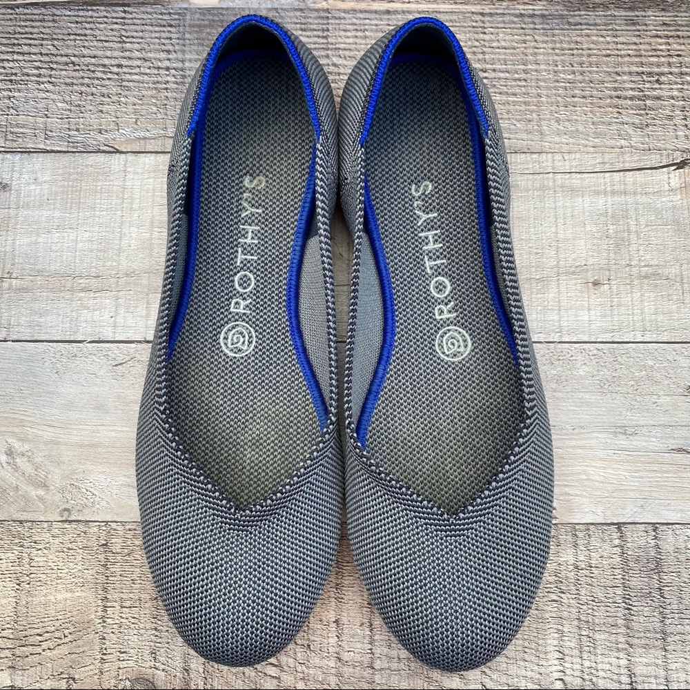 Rothy’s Round Toe Flats Ballet Shoes Size W8 Gray
